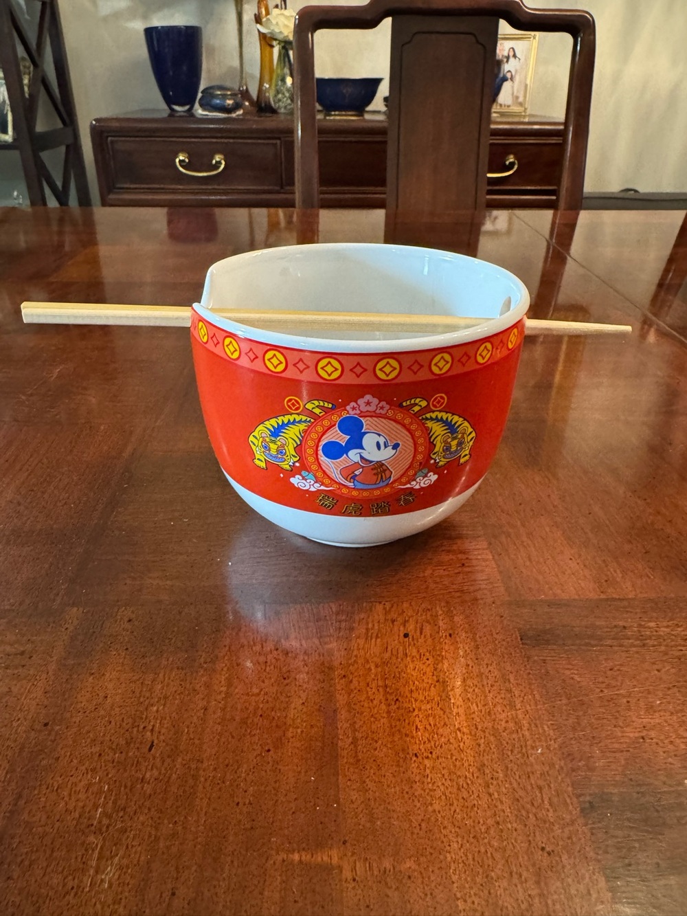 Disney Mickey Mouse Lunar Chinese New Year Ceramic Ramen Noodle Rice Bowl